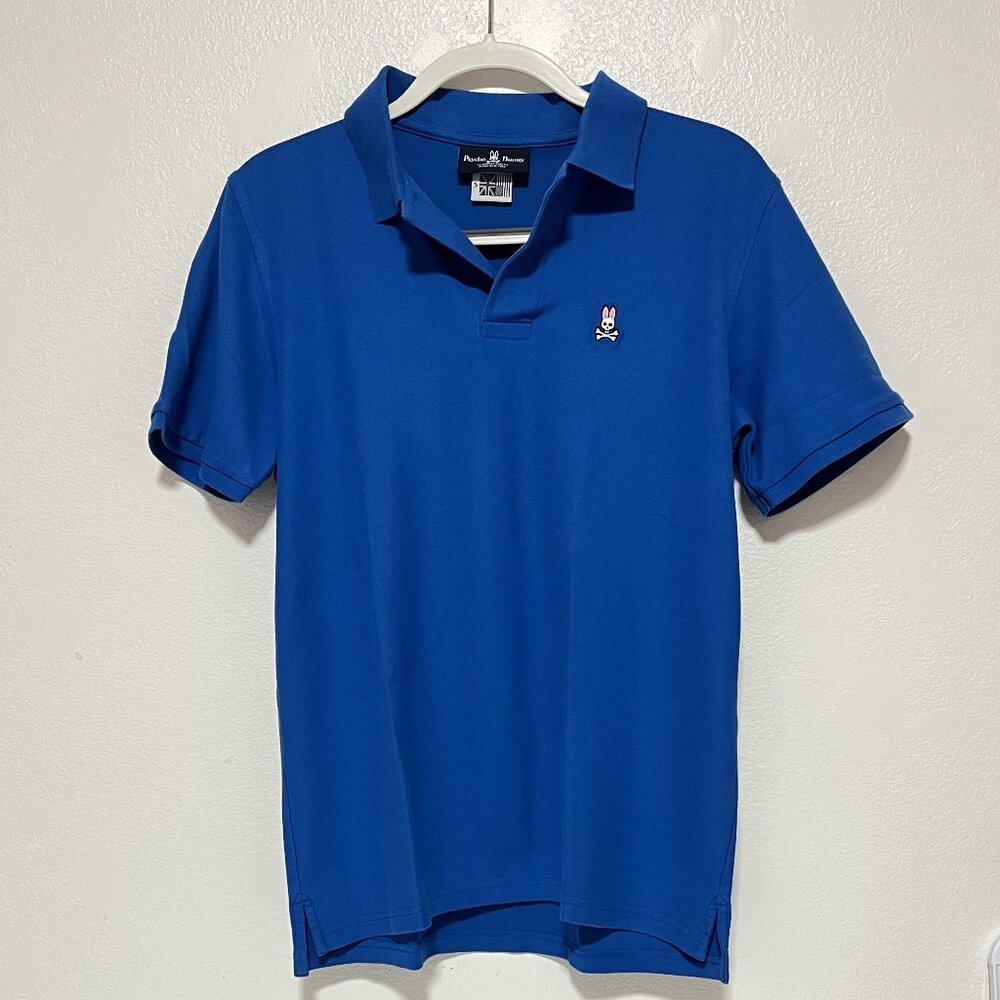 PSYCHO BUNNY MEN'S CLASSIC BLUE (Size 5 Med) 100% PIMA SHIRT/Preowned